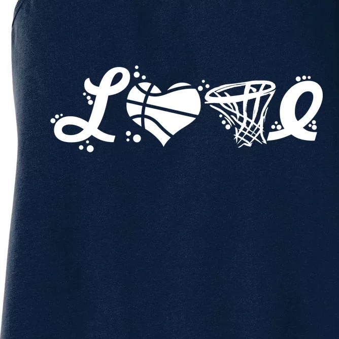 Love Basketball Symbols Women's Racerback Tank