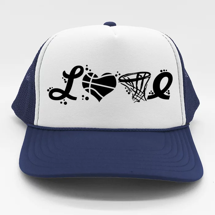 Love Basketball Symbols Trucker Hat