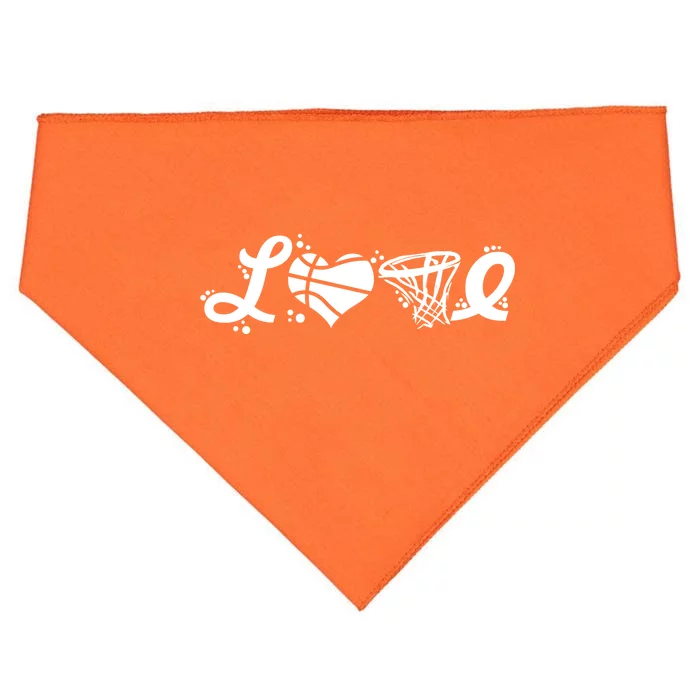 Love Basketball Symbols USA-Made Doggie Bandana