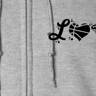 Love Basketball Symbols Full Zip Hoodie