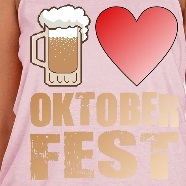 Love Beer Ocktoberfest Women's Knotted Racerback Tank