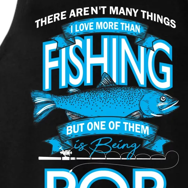 Love Being Pop More Than Fishing Ladies Tri-Blend Wicking Tank