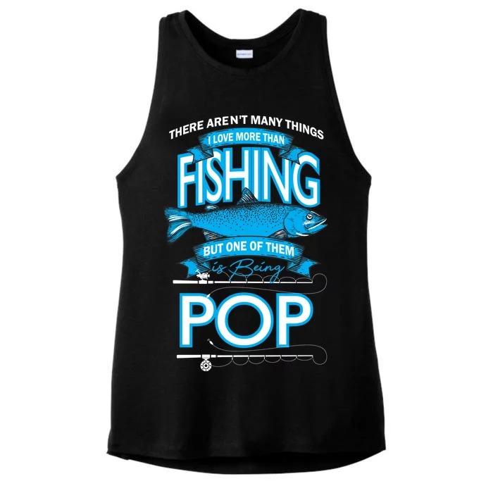 Love Being Pop More Than Fishing Ladies Tri-Blend Wicking Tank