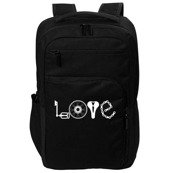 Love Bicycle Bike Cycling Impact Tech Backpack