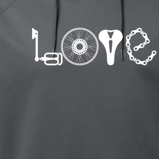 Love Bicycle Bike Cycling Performance Fleece Hoodie