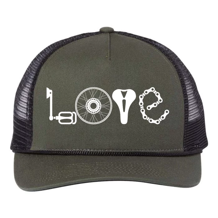 Love Bicycle Bike Cycling Retro Rope Trucker Hat Cap