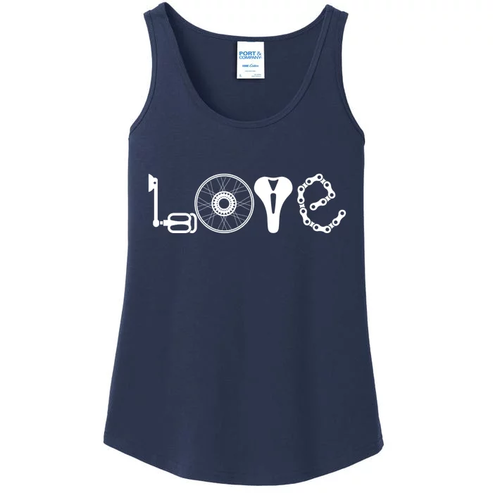 Love Bicycle Bike Cycling Ladies Essential Tank