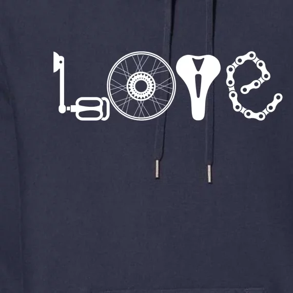 Love Bicycle Bike Cycling Premium Hoodie