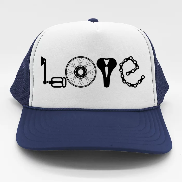 Love Bicycle Bike Cycling Trucker Hat