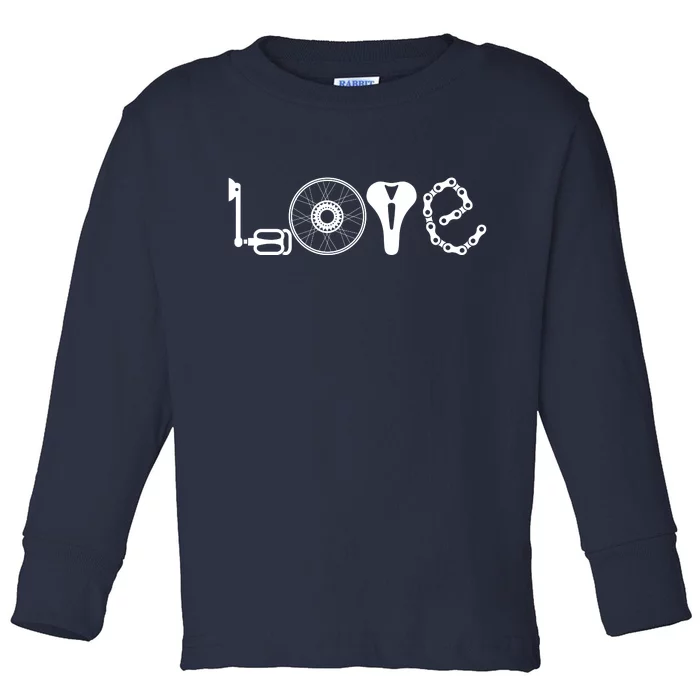 Love Bicycle Bike Cycling Toddler Long Sleeve Shirt