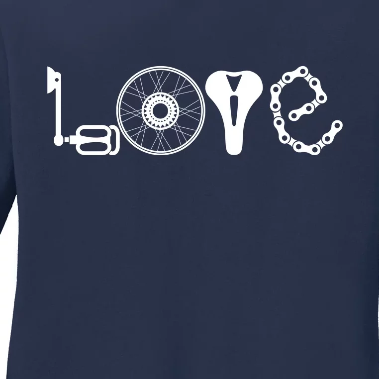 Love Bicycle Bike Cycling Ladies Long Sleeve Shirt