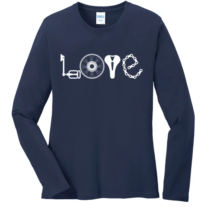 Love Bicycle Bike Cycling Ladies Long Sleeve Shirt