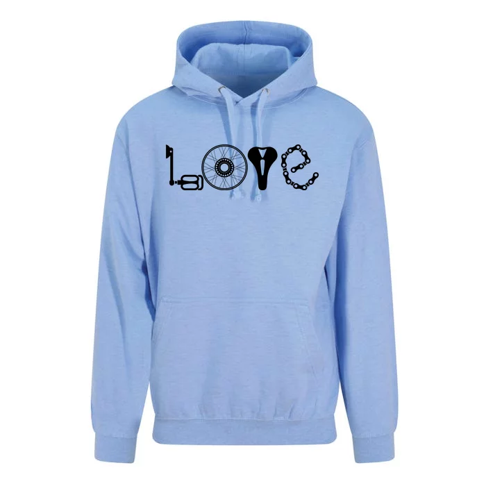 Love Bicycle Bike Cycling Unisex Surf Hoodie