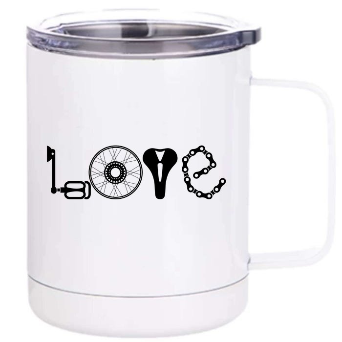 Love Bicycle Bike Cycling Front & Back 12oz Stainless Steel Tumbler Cup