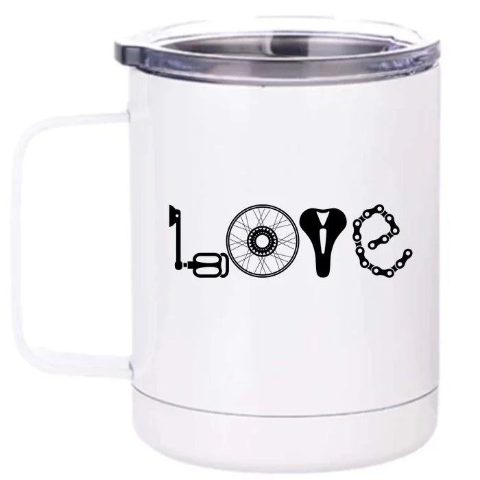 Love Bicycle Bike Cycling Front & Back 12oz Stainless Steel Tumbler Cup