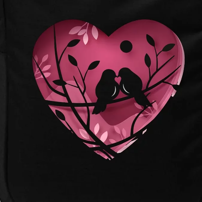 Love Birds Hollow Heart Impact Tech Backpack