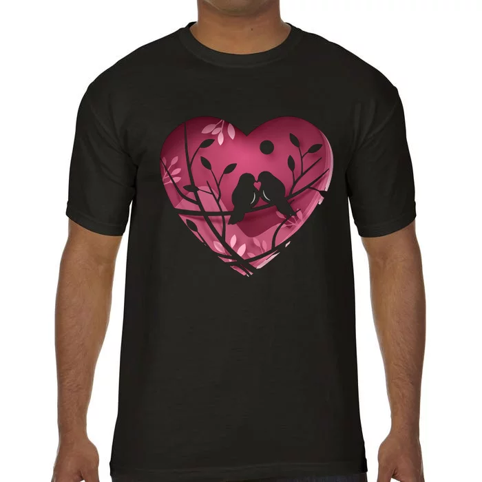 Love Birds Hollow Heart Comfort Colors T-Shirt