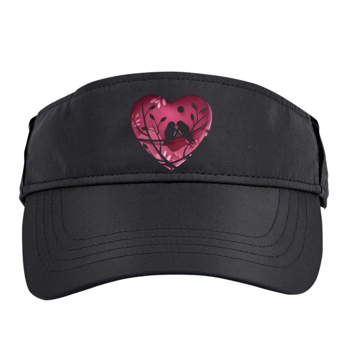 Love Birds Hollow Heart Adult Drive Performance Visor