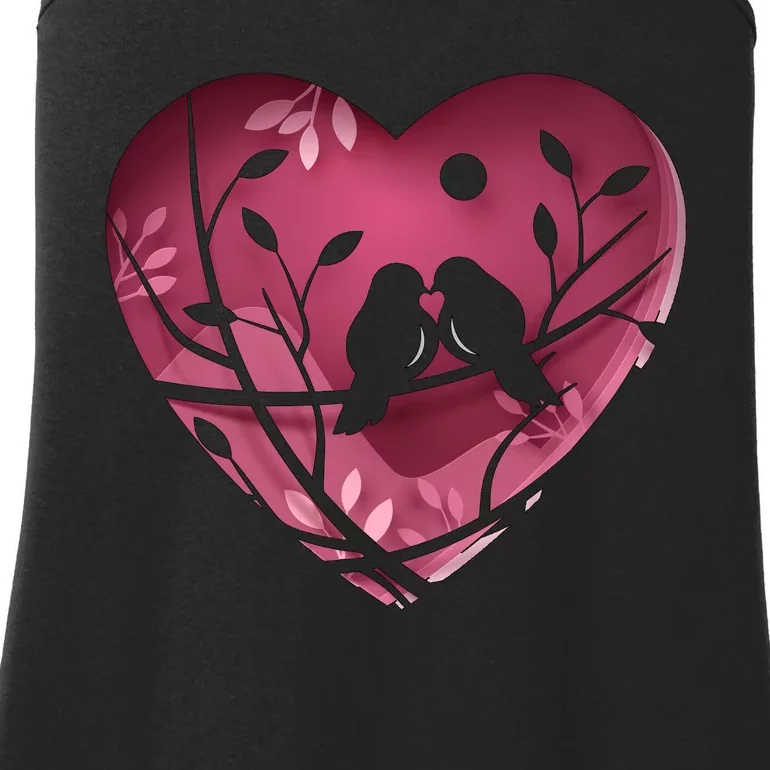 Love Birds Hollow Heart Ladies Essential Tank