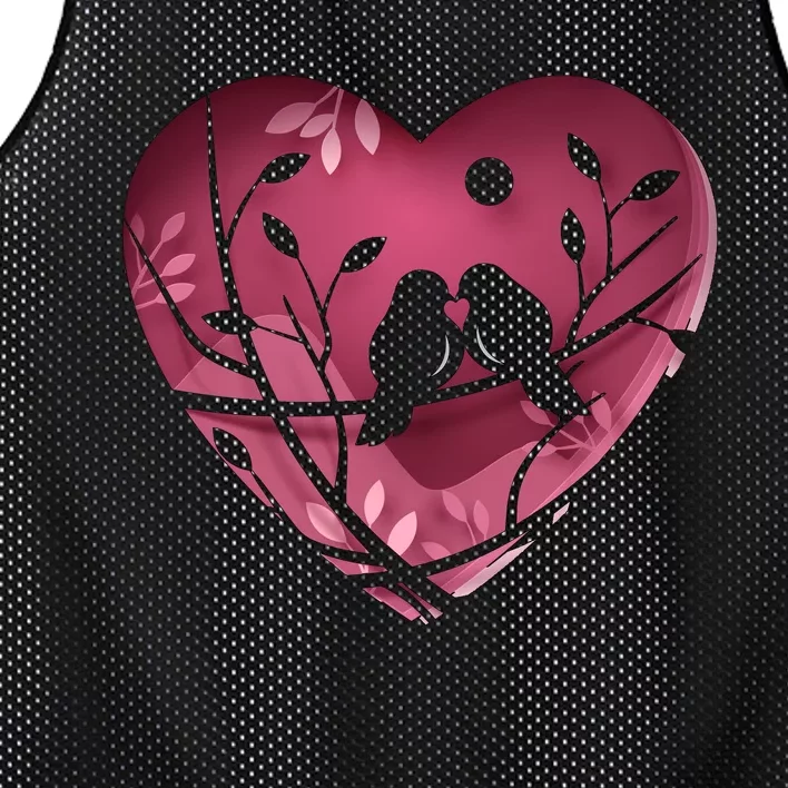 Love Birds Hollow Heart Mesh Reversible Basketball Jersey Tank