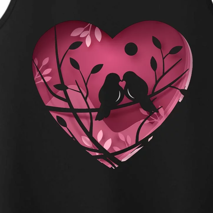 Love Birds Hollow Heart Performance Tank