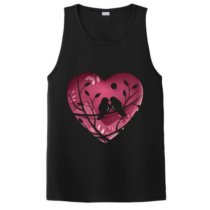 Love Birds Hollow Heart Performance Tank