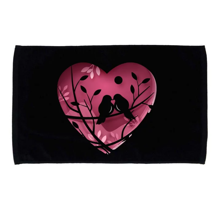 Love Birds Hollow Heart Microfiber Hand Towel