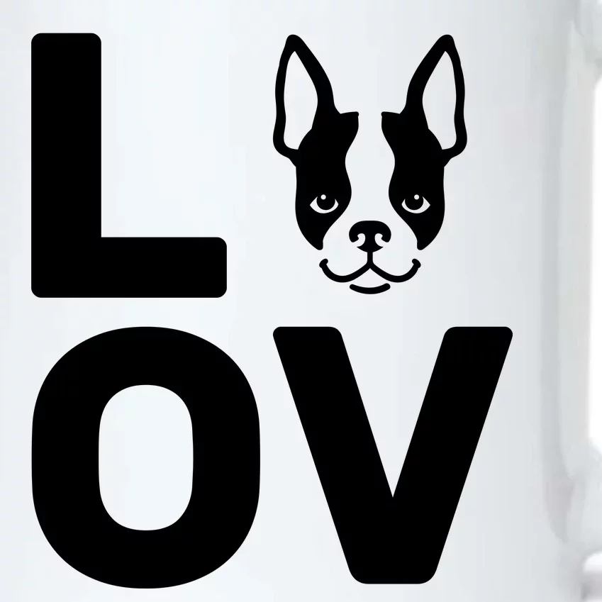 Love Boston Terrier Black Color Changing Mug