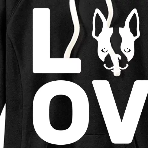 Love Boston Terrier Women's Fleece Hoodie