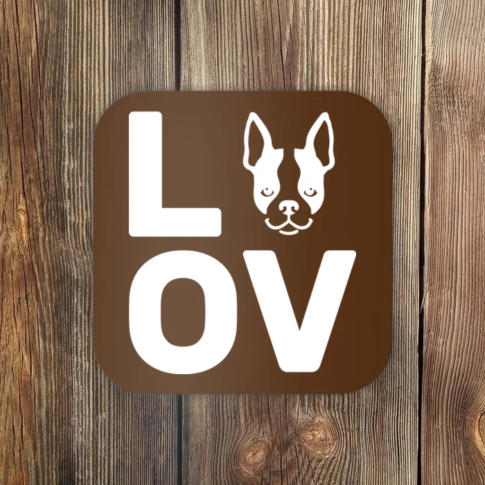 Love Boston Terrier Coaster