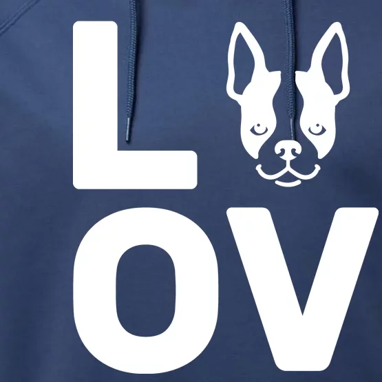 Love Boston Terrier Performance Fleece Hoodie