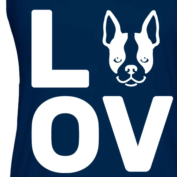 Love Boston Terrier Ladies Essential Flowy Tank