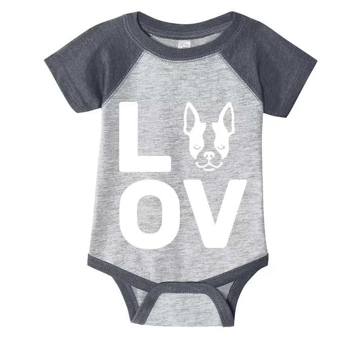 Love Boston Terrier Infant Baby Jersey Bodysuit