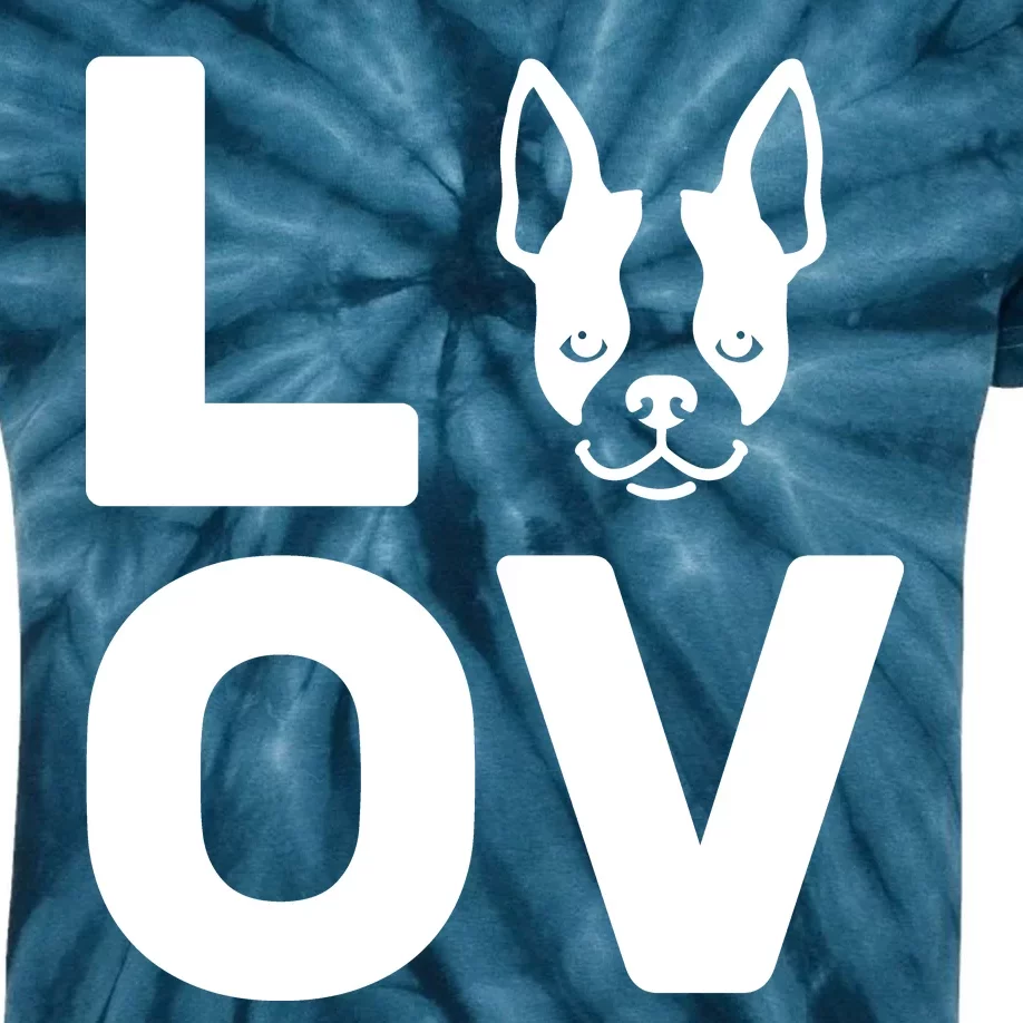 Love Boston Terrier Kids Tie-Dye T-Shirt