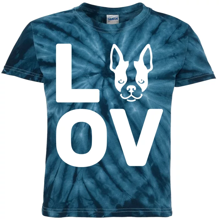 Love Boston Terrier Kids Tie-Dye T-Shirt