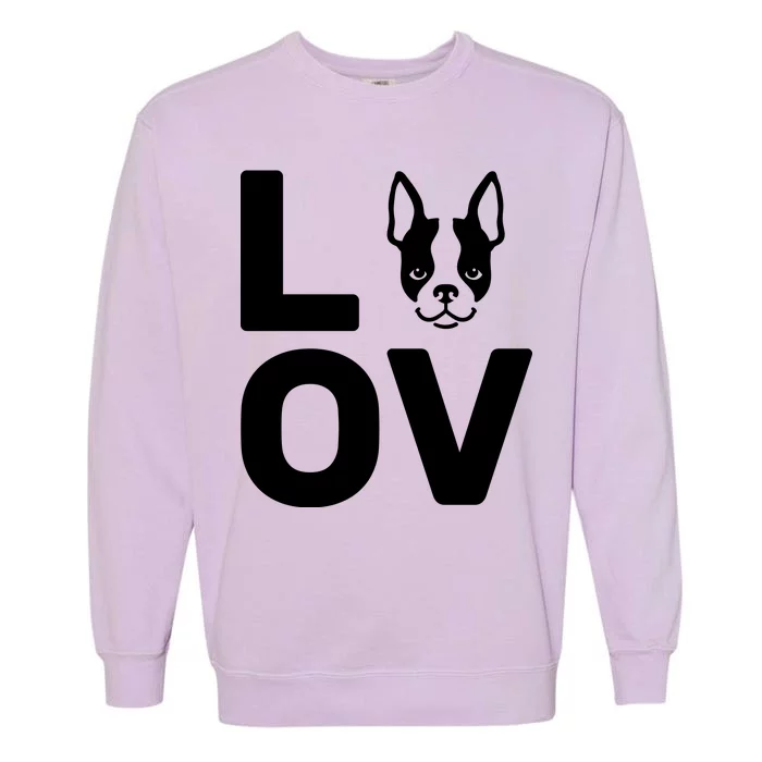 Love Boston Terrier Garment-Dyed Sweatshirt