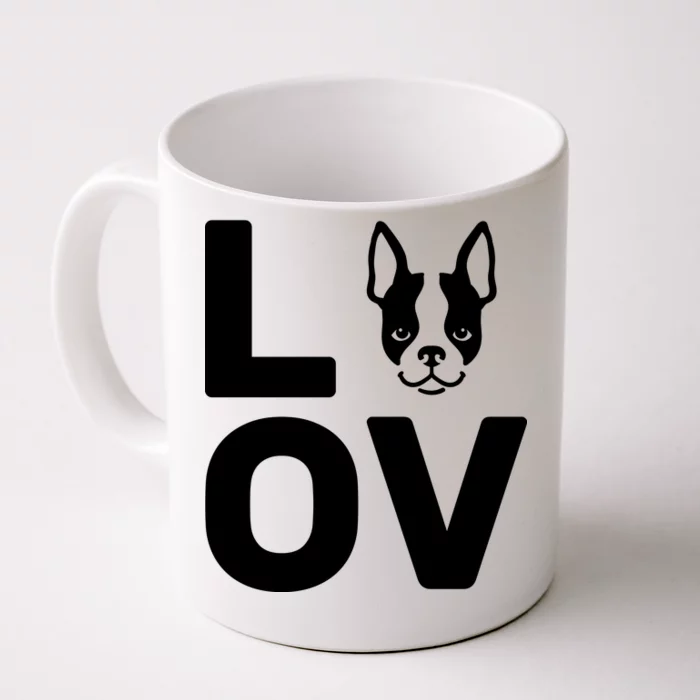 Love Boston Terrier Front & Back Coffee Mug