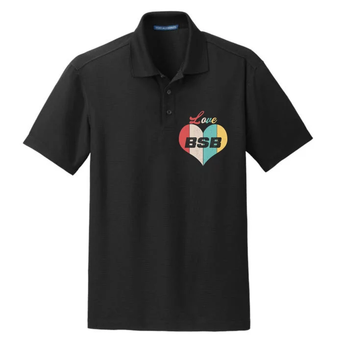 Love BSB Vintage Music Dry Zone Grid Performance Polo