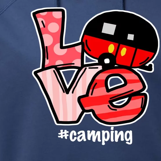 Love Camping Cartoon Performance Fleece Hoodie