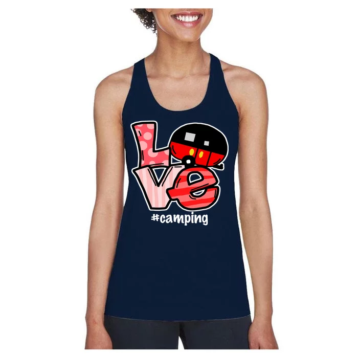 Love Camping Cartoon Women's Racerback Tank