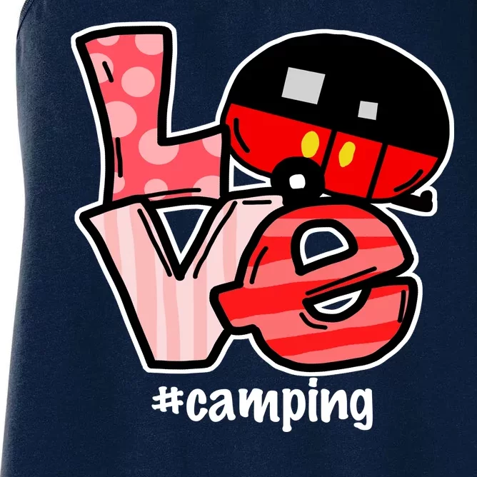 Love Camping Cartoon Women's Racerback Tank