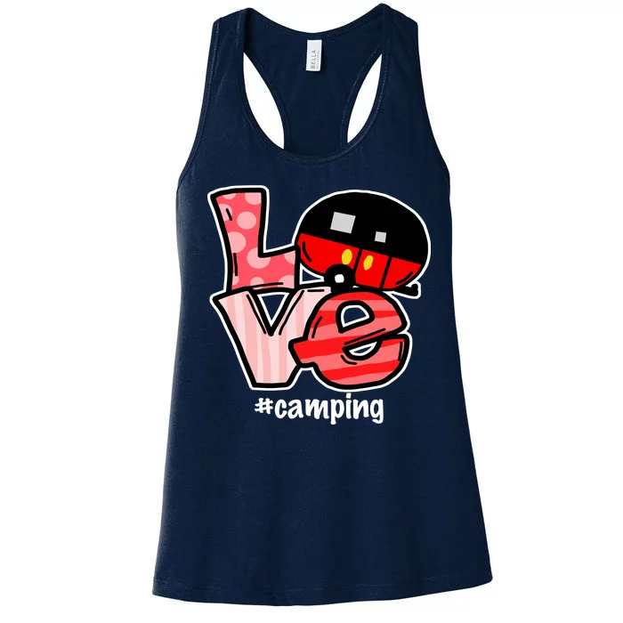 Love Camping Cartoon Women's Racerback Tank