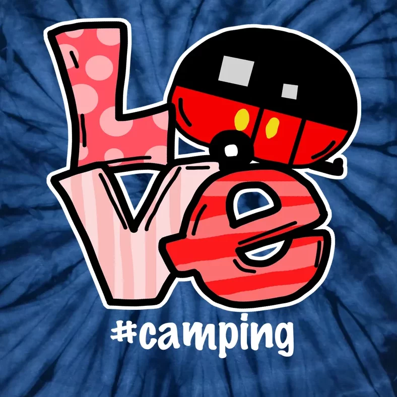 Love Camping Cartoon Tie-Dye T-Shirt