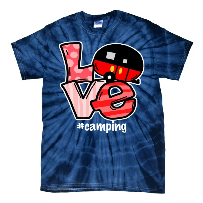 Love Camping Cartoon Tie-Dye T-Shirt