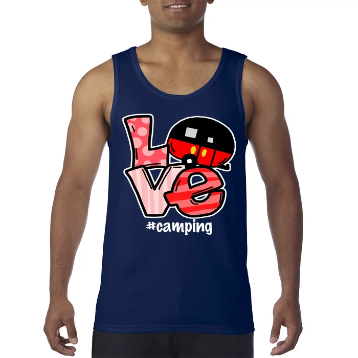 Love Camping Cartoon Tank Top