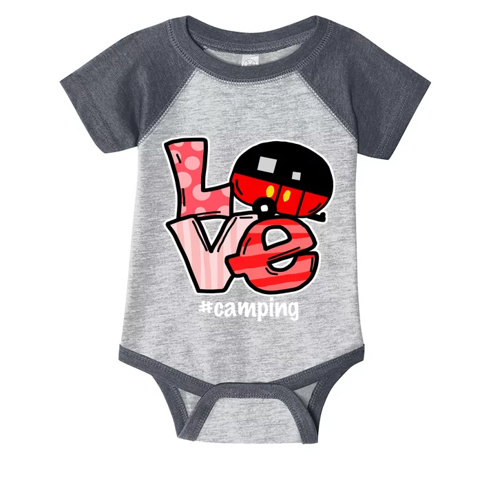 Love Camping Cartoon Infant Baby Jersey Bodysuit