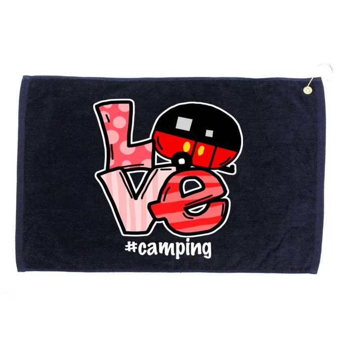 Love Camping Cartoon Grommeted Golf Towel