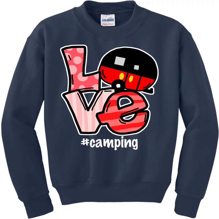 Love Camping Cartoon Kids Sweatshirt