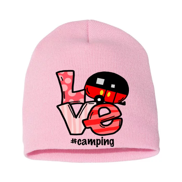 Love Camping Cartoon Short Acrylic Beanie