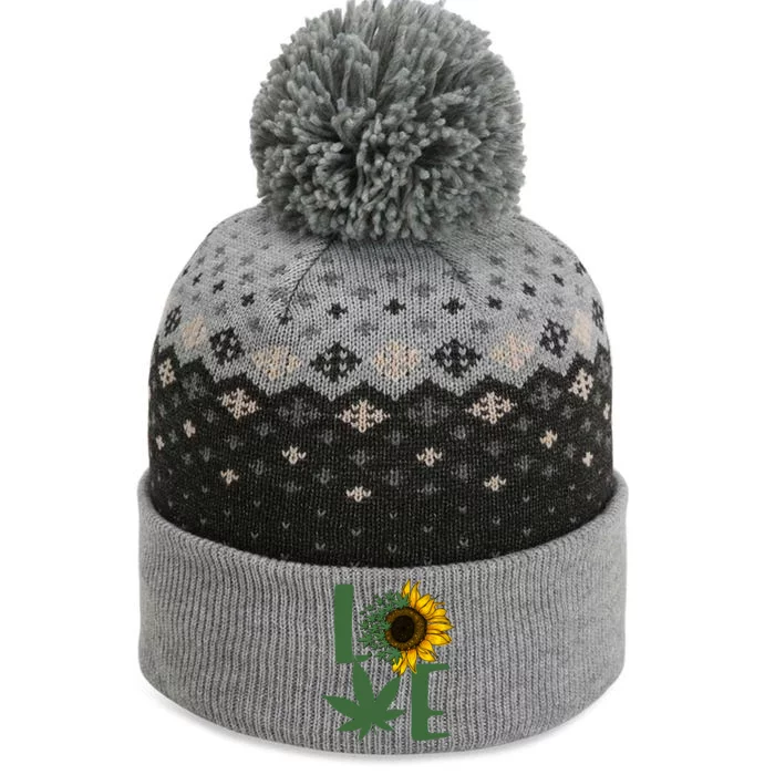 Love Cannabis Sunflower The Baniff Cuffed Pom Beanie